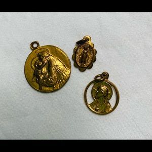 Jesus, Mother Mary & St Anthony medallion charms